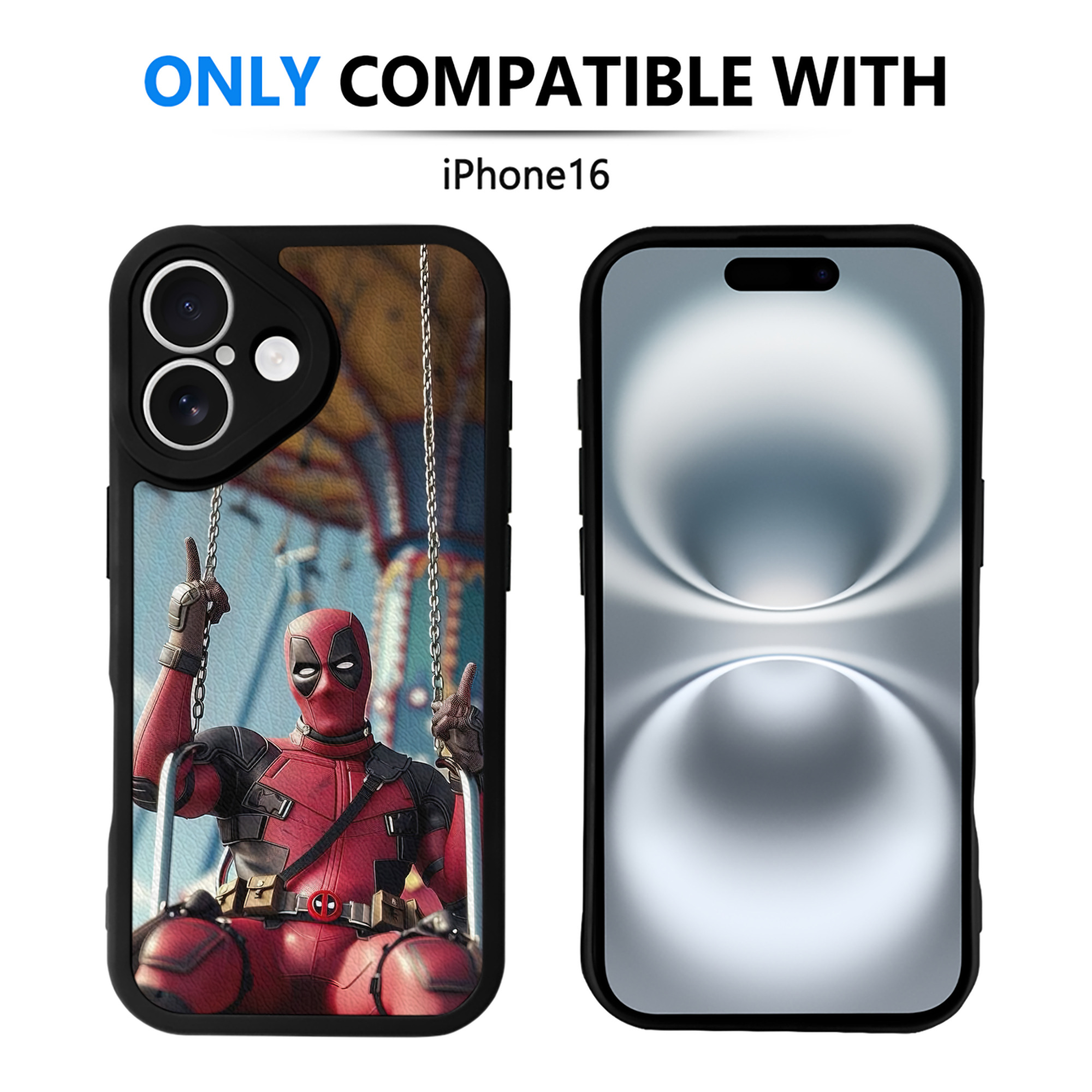（画像用） Deadpool デッドプール 【iPhone 16シリーズ対応】シリコンスマホケース（レザー調） 材質：シリコン